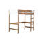 Lit mezzanine simple naturel avec bureau et espace de vie confortable - Esthétique de chambre à coucher rembourrée