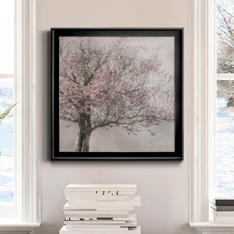 «Blush in the Wind I», peinture sur toile encadrée, H 34,5 po x l 34,5 po x P 1,5 po, Cadre noir