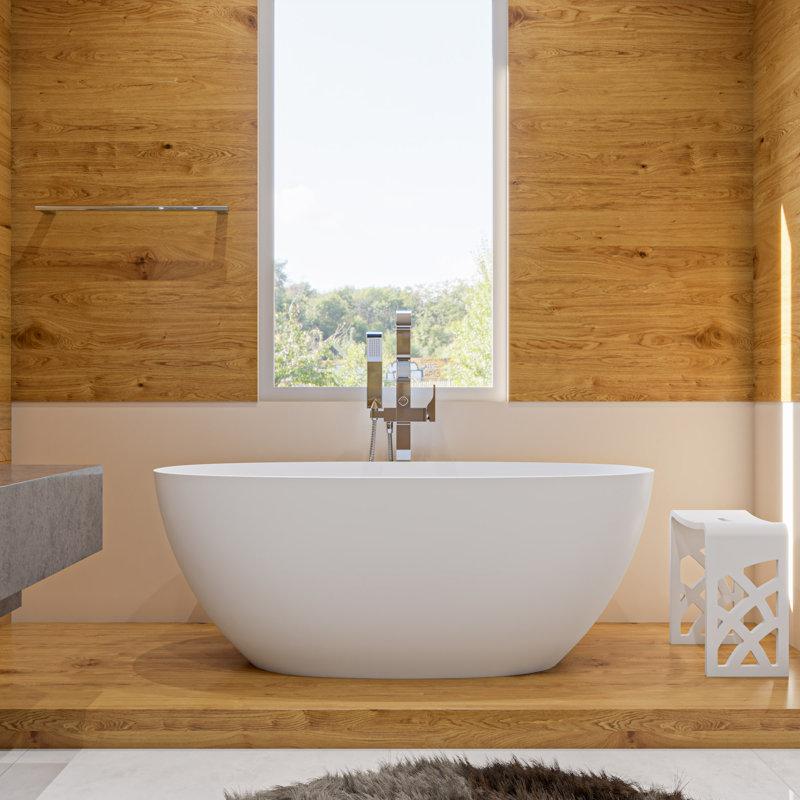 59.13'' x 29.13'' Soaking Resin Bathtub, White