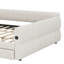 Structure de lit de jour rembourré avec port USB et 2 tiroirs, lit plateforme en laine d'agneau doux-399572266