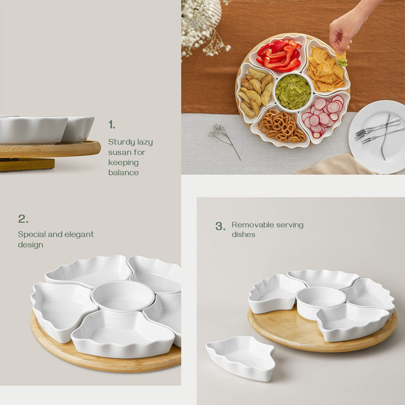 360° Rotatable Serving Tray and Platters