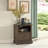 Dark Oak Finish 1Pc File Cabinet With Storage Drawer Shelf Casters Movement Wooden Furniture