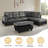 3-Piece Flannel  Sectional Sofa-749976312-749976319