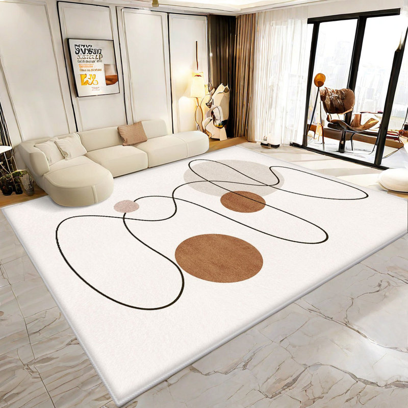 Rectangle Cheriece Area Rug with Non-Slip Backing, Rectangle 4'7" x 6'7"