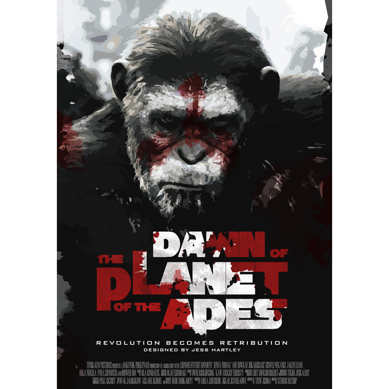 Aube de la planète des singes, H 24 po x l 17 po