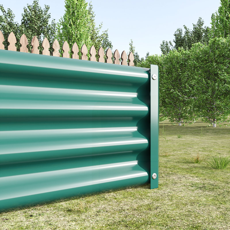 2PCS Metal Raised Rectangle Garden Planter Beds, Green
