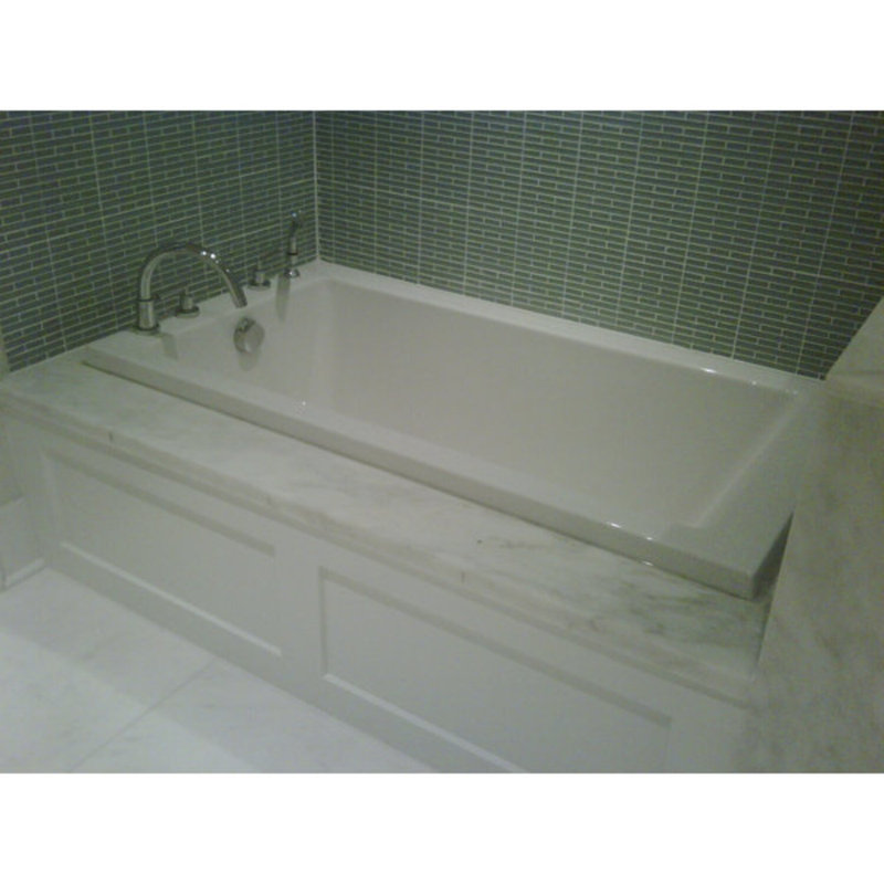 Lacey 72'' L Soaking Bathtub, Biscuit, Matte Black