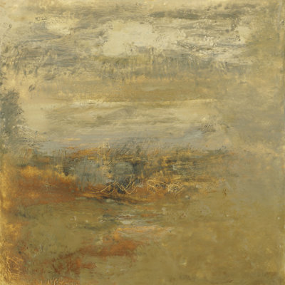 " Encaustic Tile In Orange I " by Sharon Gordon Painting Print