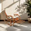 Chaise berçante décontractée en rotin naturel tissé-106812184