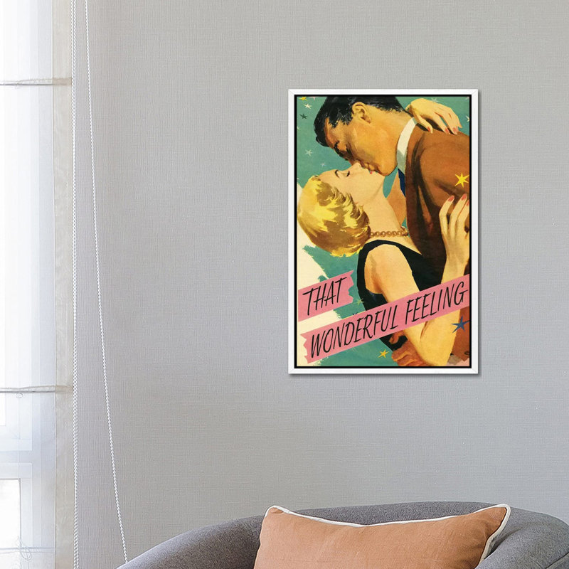 1954 That Wonderful Feeling Magazine Plate 1 Piece Wall Art on Canvas, 66.04 cm H x 45.72 cm W, White Floater Framed