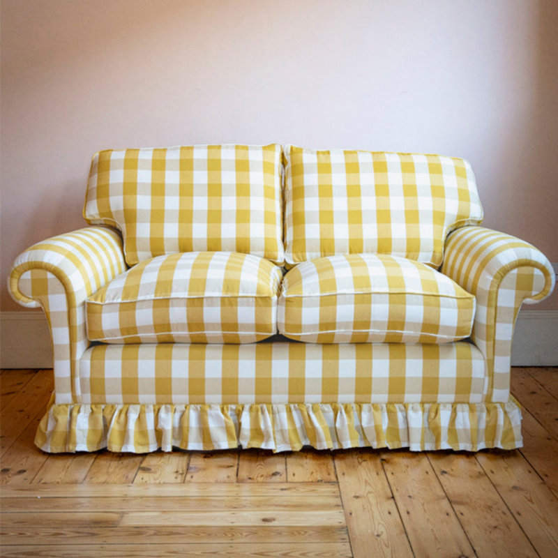 Simple Yellow Fabric Sofa