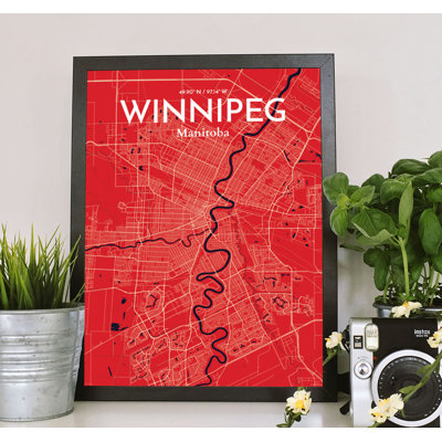 Winnipeg City Map - No Frame Print