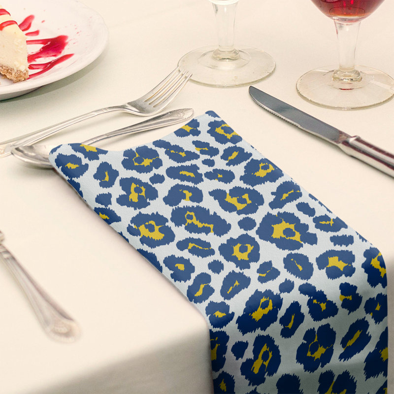 Serviette de table en coton LA throwback, 22 po x 22 po, Blanc / bleu royal