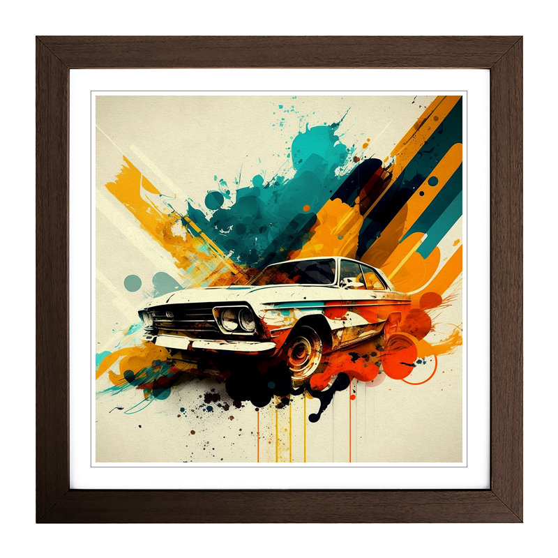 Single Picture Frame Print on Wood, Walnut