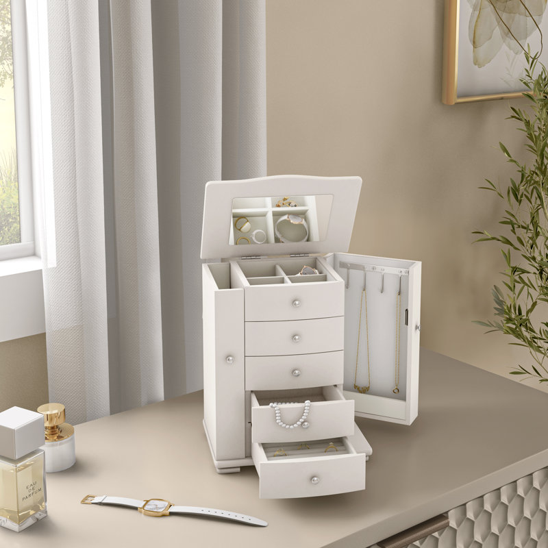 Wood Jewelry Box +, White