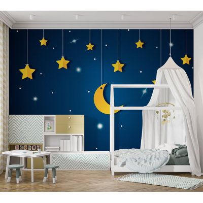 Papier peint pour enfants, ciel bleu nuit