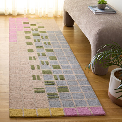 Genre 206 Checkered Hand Tufted 85% Wool; 15% Cotton Geometric Shapes Rug
