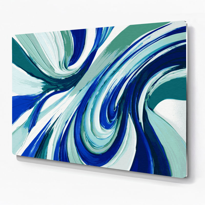 «Lyrical Abstraction 17», art mural en métal bleu