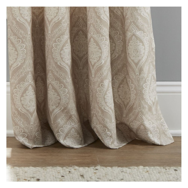 Rainsville Semi Sheer Curtain Single Panel, Tan