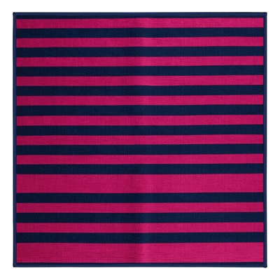 Machine Washable Horizontal Stripes Blue Area Rug
