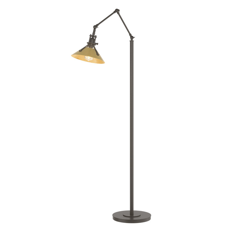 Henry 60.8" Task Floor Lamp, Dark Smoke, Modern Brass