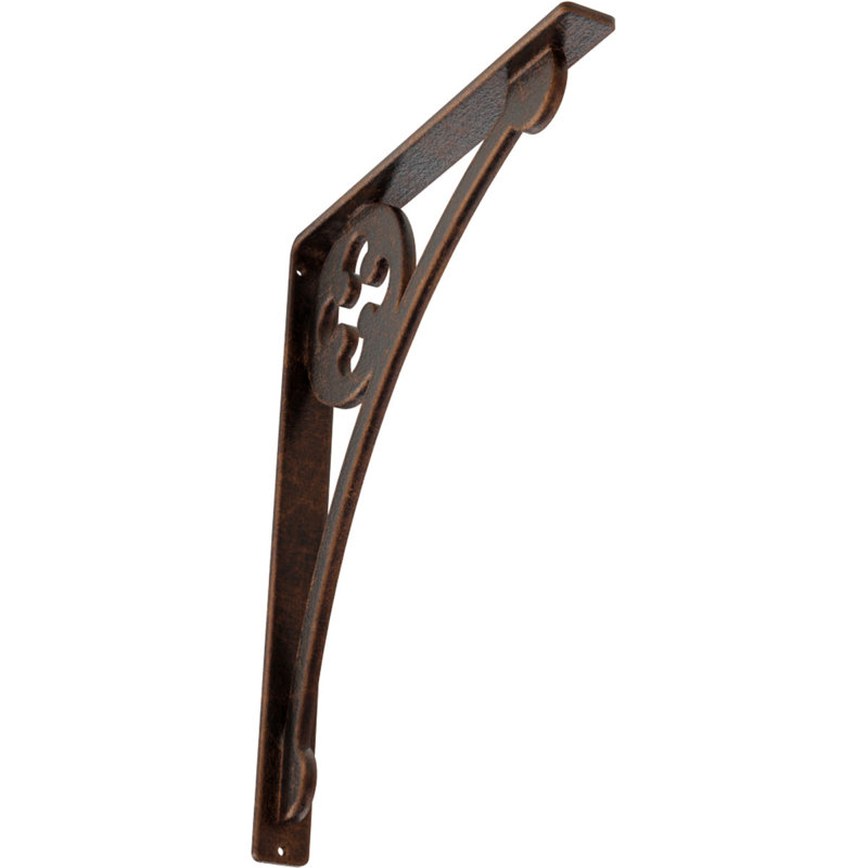 Support en fer forgé Crawley, Cuivre antique, H 15 po x l 1,5 po x p 12 po