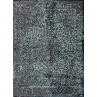Tapis damassé bleu Rapture