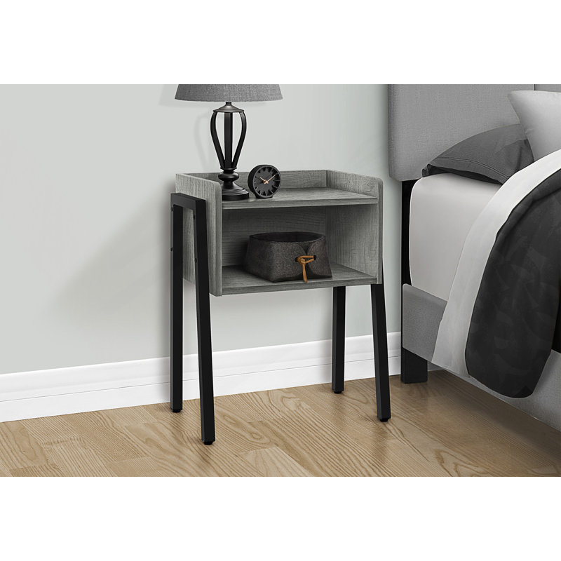 Tray Top End Table, Gray, Black