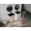 Meuble-lavabo autoportant de 60 pouces avec lavabo en céramique et armoires de rangement, porte à fermeture douce, armoire combinée 02424 * 2 + 0312, ensemble KD