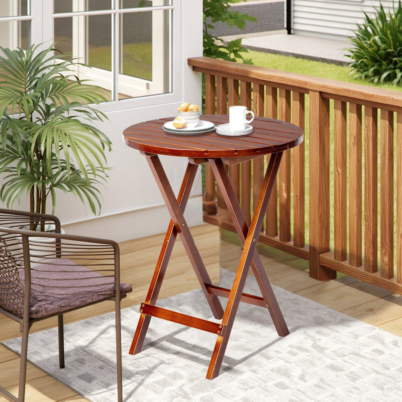 Table de patio pliante 24 po, Brun