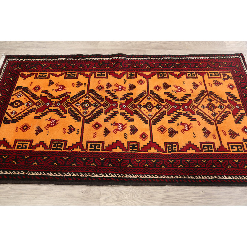 One-of-a-Kind 3'2" X 5'11" New Age Wool Area Rug in