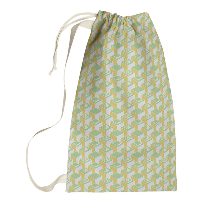 Sac à linge gratte-ciels, H 29 po x l 18 po x P 1,5 po, Jaune/vert