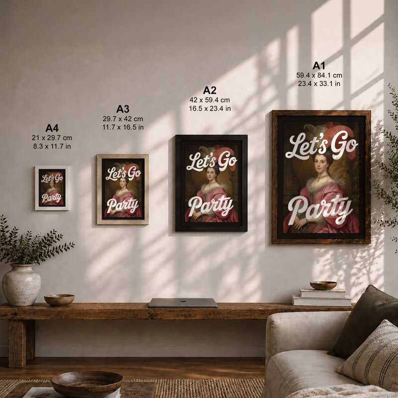 Let's Go Party Eclectic - Framed Print, Unframed, A2 - 59.4 x 42.0 cm