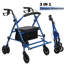 Adjustable Height Handlebar Transport Wheelchair with Folding Footrest