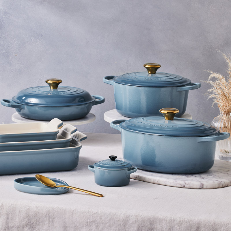 Le Creuset Signature Cast Iron Oval Casserole, 27cm / 4.1L, Chambray