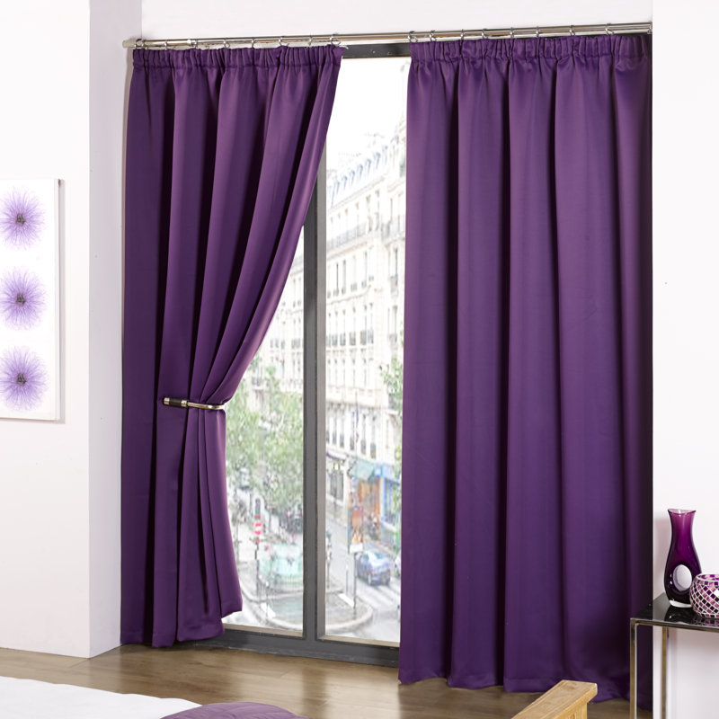 Cozine Blackout Curtain Pair, Amethyst, 168 W x 229 D cm