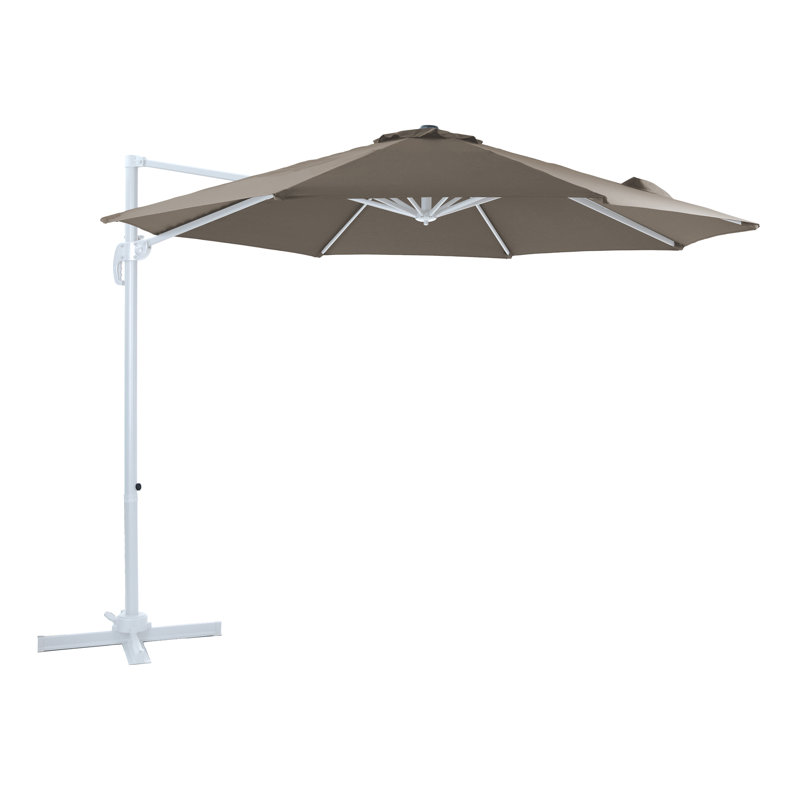 Bresha 300cm Cantilever Parasol, White, Taupe