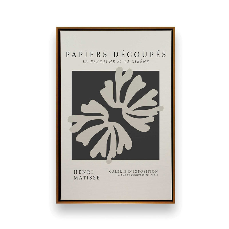 La Perruche de Matisse, H 36,75 po x l 24,75 po x P 1,75 po, Cadre flottant or poli