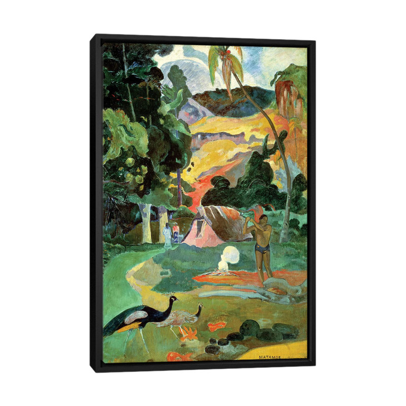 «Matamoe (Landscape with Peacocks), 1892», reproduction sur toile, H 26 po x l 18 po x P 1,5 po, Toile encadrée noire