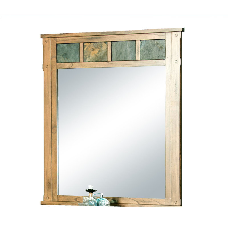 Deniela Wood Wall Mirror, Rustic Oak