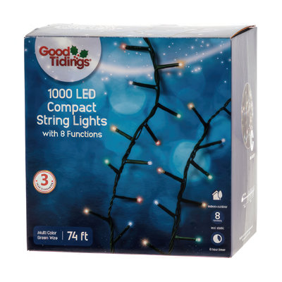 Fonction DEL verte 1000 lumières scintillantes 74 '
