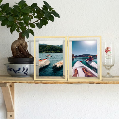 Hinged Floating Metal Frame with Real Glass