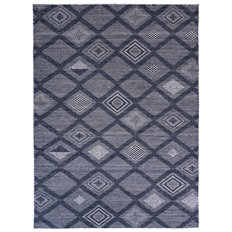 Wool Geometric Area Rug, Rectangle 6' x 9'