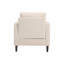 Fauteuil en chenille Denzal avec accoudoirs carrés, coussin décoratif et pieds en bois-730543198