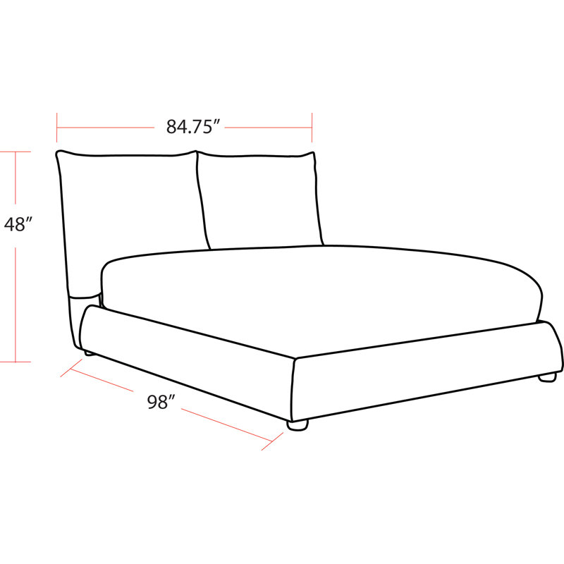 Culloden Upholstered Panel Bed, California King, Ivory