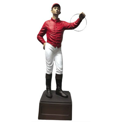 Classic Lawn Jockey Garden Statue, Red, Matte, 36" Height