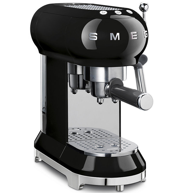 Smeg 50s Style Retro Coffee Maker Machine, Black