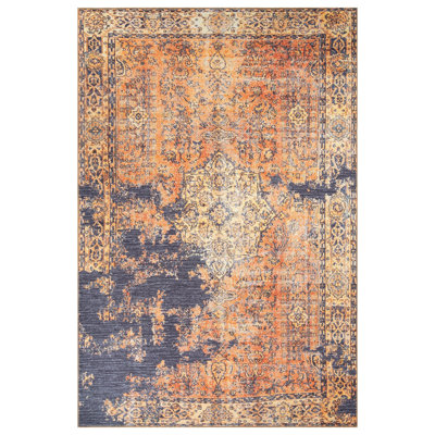 Luxurious Machine Washable Area Rug, 4.9 x 7.5 Feet, 100% Polyester, 1850 g/m², Pile Height: 0.2 inches | Eco-Friendly Recycled Poly Cotton Backing | Perfect for Living Room & Bedroom, Soft and Durable Design