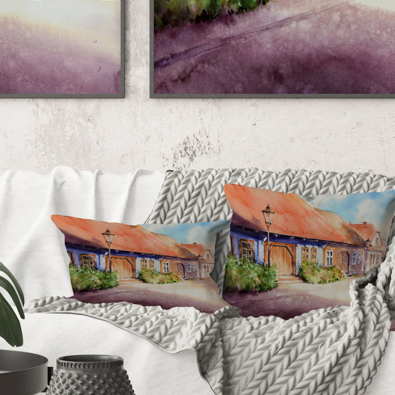 Vieille maison en bois dans un village polonais - Coussin 1