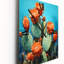 Cactus Blue Brush II - Horloge murale Cactus-859725315
